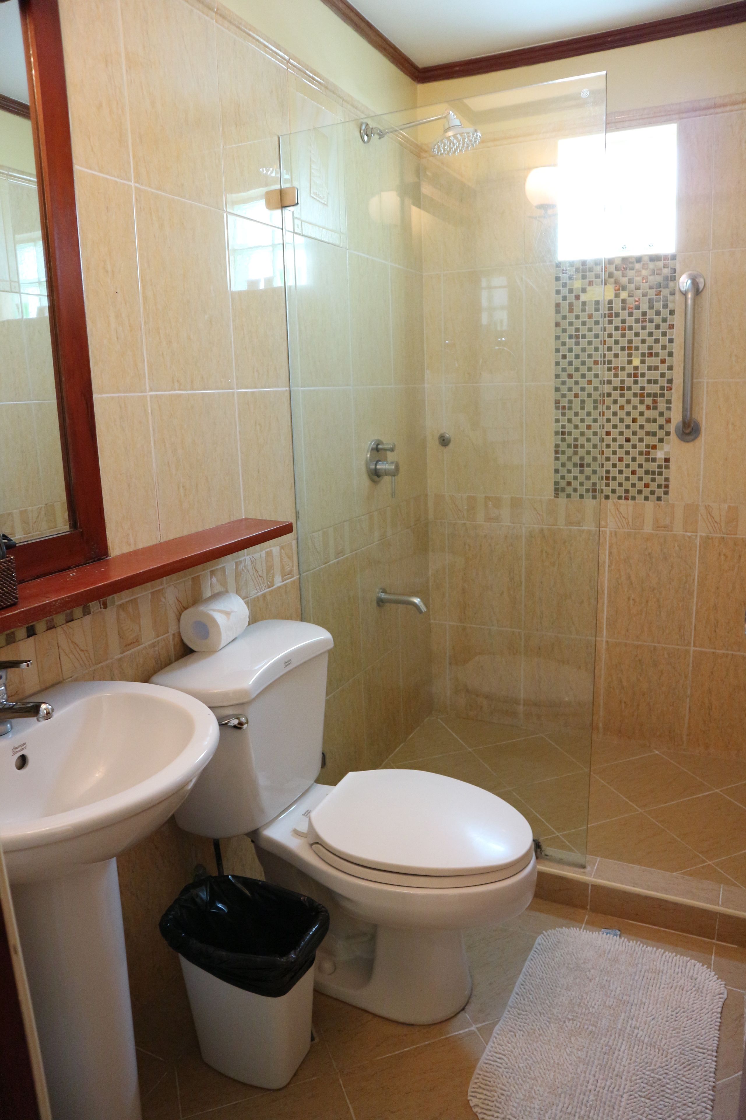 deluxe room, 1 king bed | bathroom | shower, free toiletries, hair dryer, towels