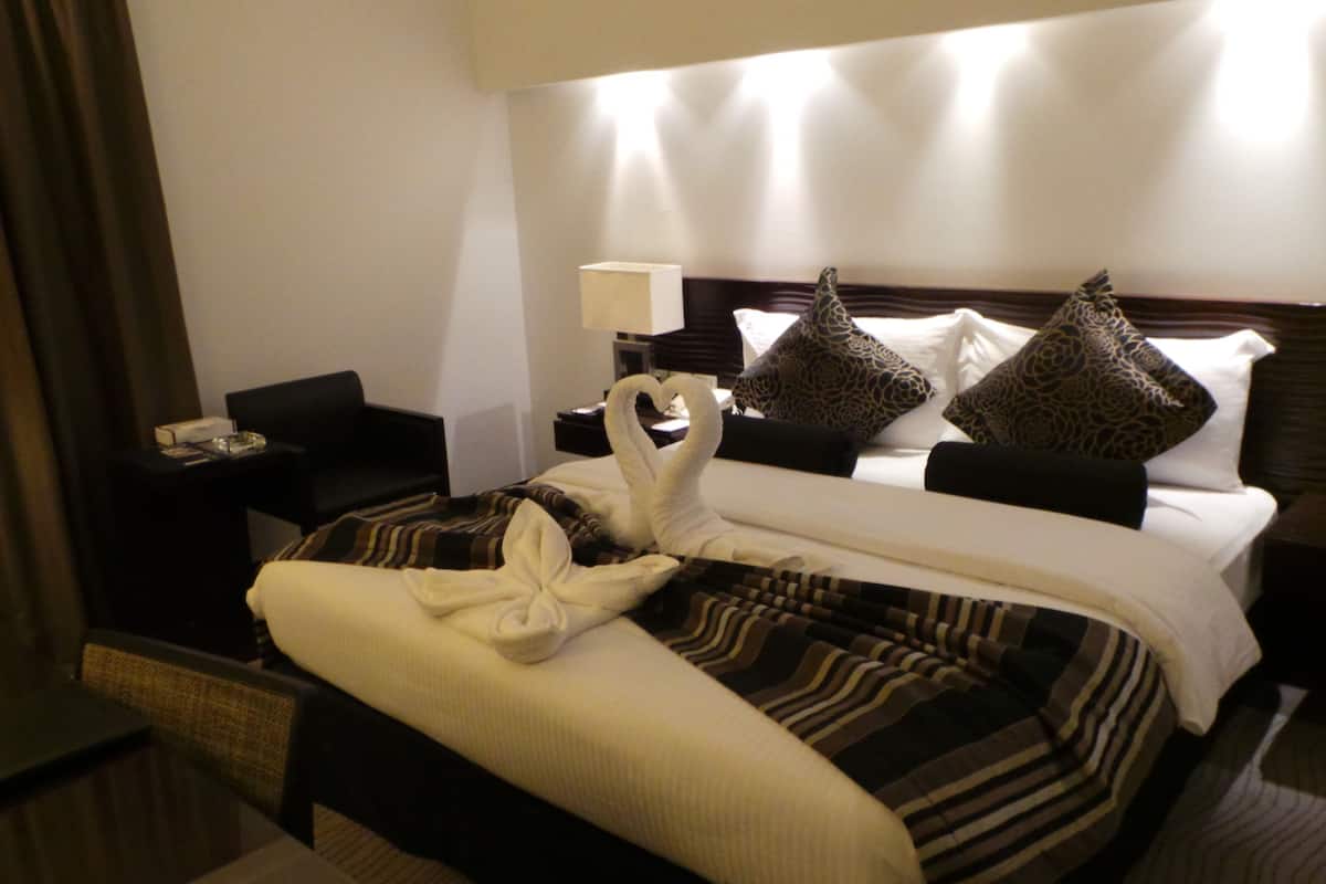 egyptian cotton sheets, down duvets, in-room safe, desk