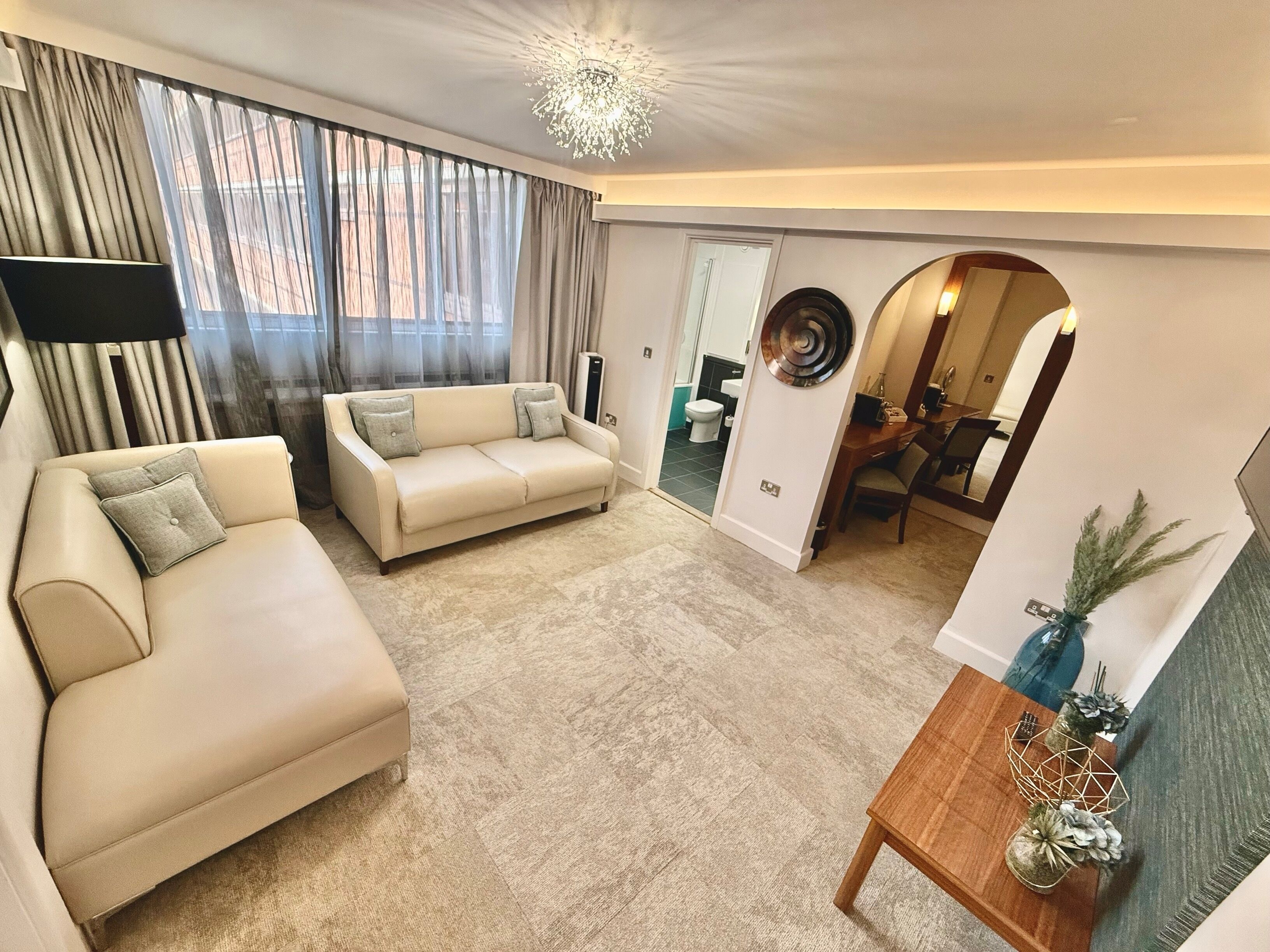 Executive Suite, 1 Bedroom | Living area | 32-inch LED TV with digital channels, TV