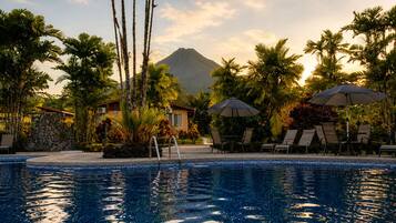 Indoor pool, outdoor pool, open 8:00 AM to 10:30 PM, pool loungers