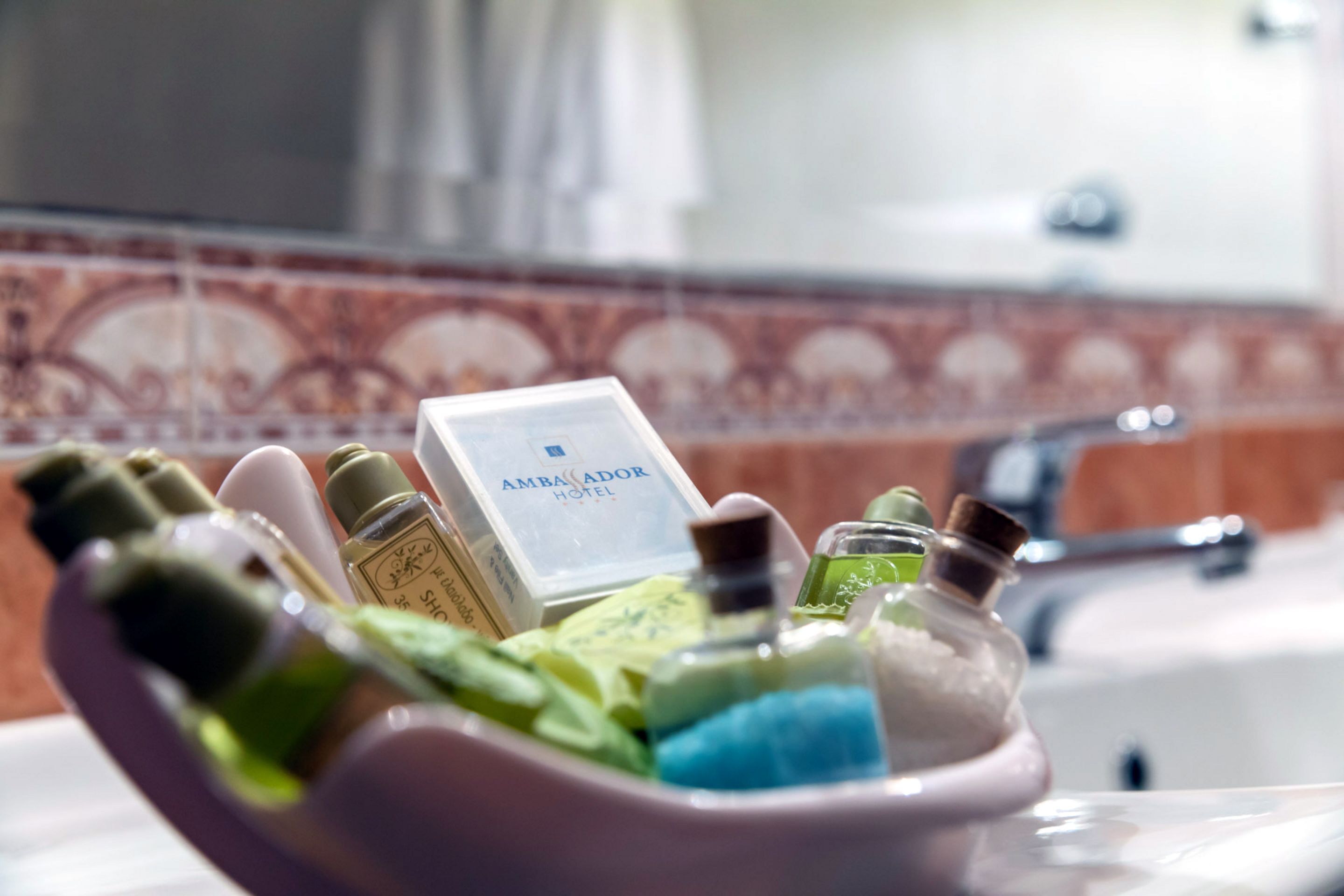 free toiletries, hair dryer, towels