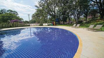 Indoor pool, outdoor pool, sun loungers