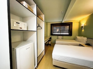 Desk, free WiFi, bed sheets