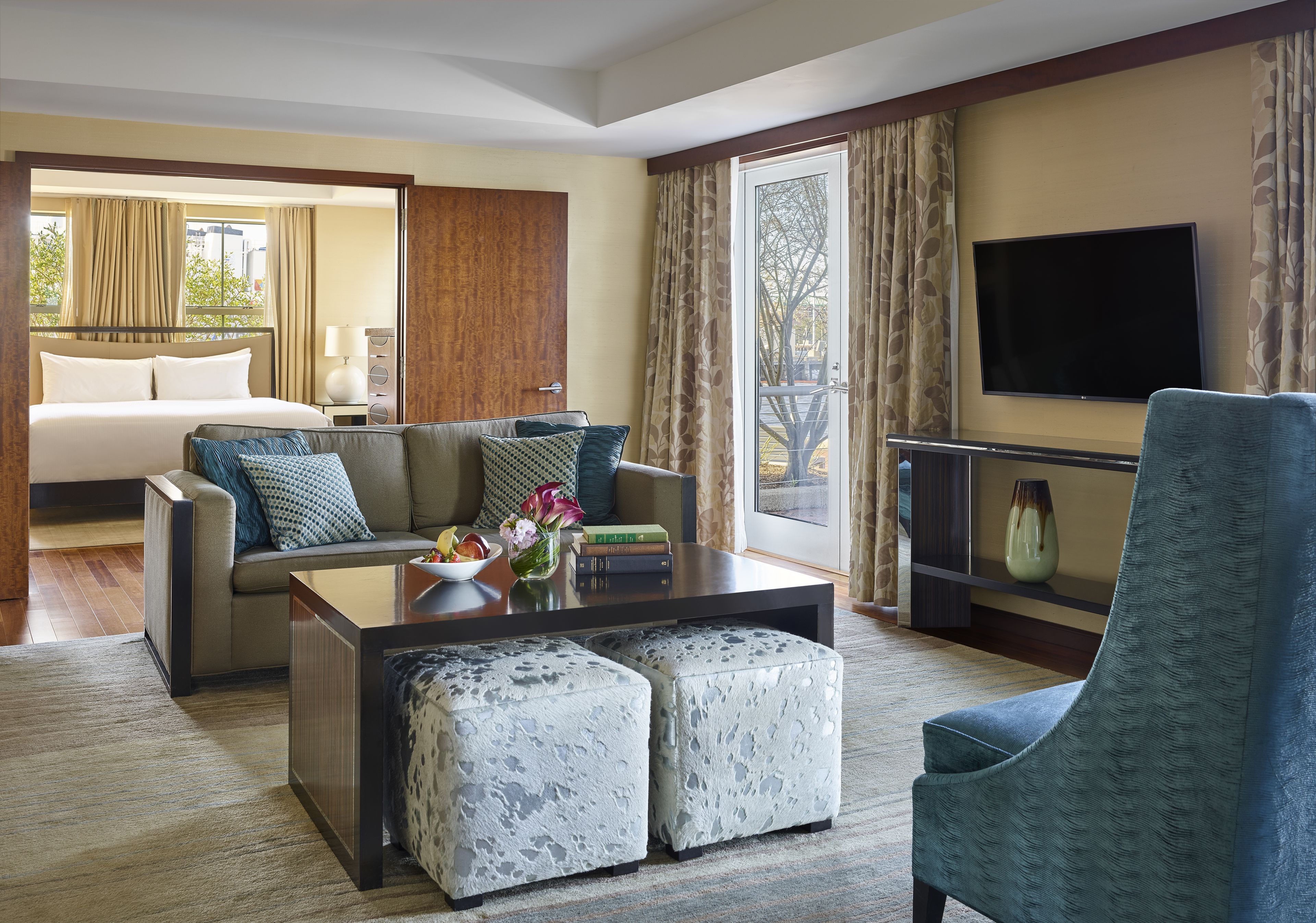 presidential suite | living area | 55-inch flat-screen tv with satellite channels, tv