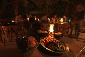 2 restaurants, breakfast, lunch, dinner served; local cuisine
