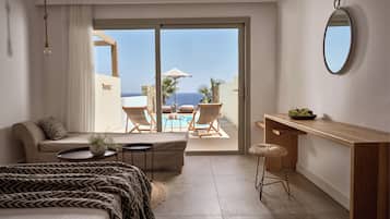 Cape Suite Independent Pool | 1 soverom, safe på rommet, skrivebord og blendingsgardiner