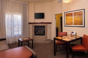 Suite, 1 Bedroom, Fireplace | Living area | 42-inch Smart TV with cable channels, TV, Netflix - Residence Inn by Marriott Albuquerque Airport (Albuquerque)