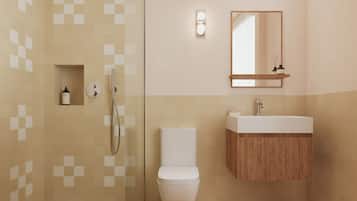 Ducha, artículos de higiene personal gratuitos y secador de pelo