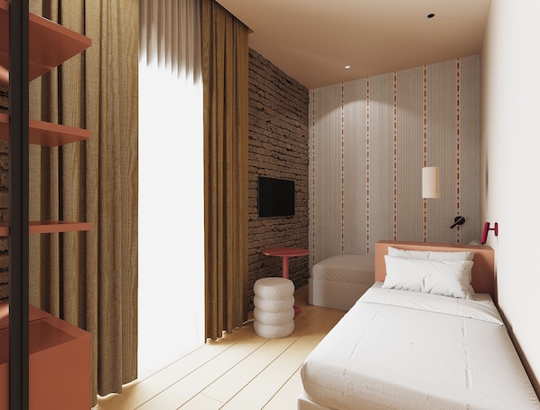 Habitación con 2 camas individuales | Wifi gratis y ropa de cama