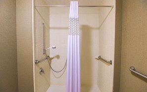 Suite, 1 King Bed, Accessible, Non Smoking (Roll-in Shower) | Bathroom shower - Hampton Inn & Suites by Hilton Flowery Branch Lake Lanier (Flowery Branch)