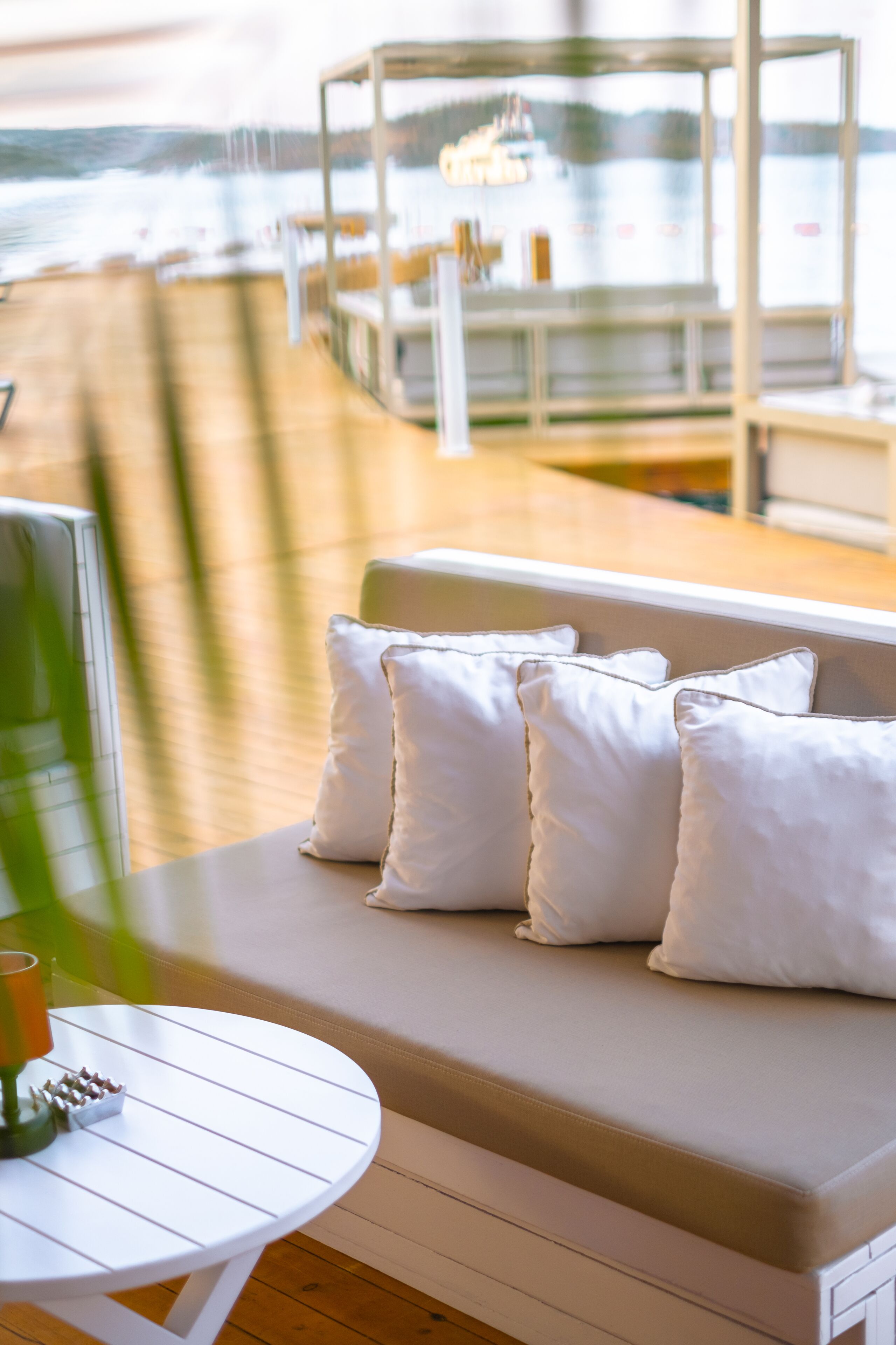 on the beach, sun-loungers, beach umbrellas, beach towels