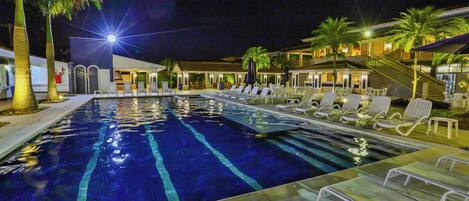 2 outdoor pools, open 7 AM to 10:30 PM, pool umbrellas, sun loungers