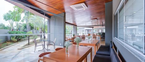 Outdoor banquet area