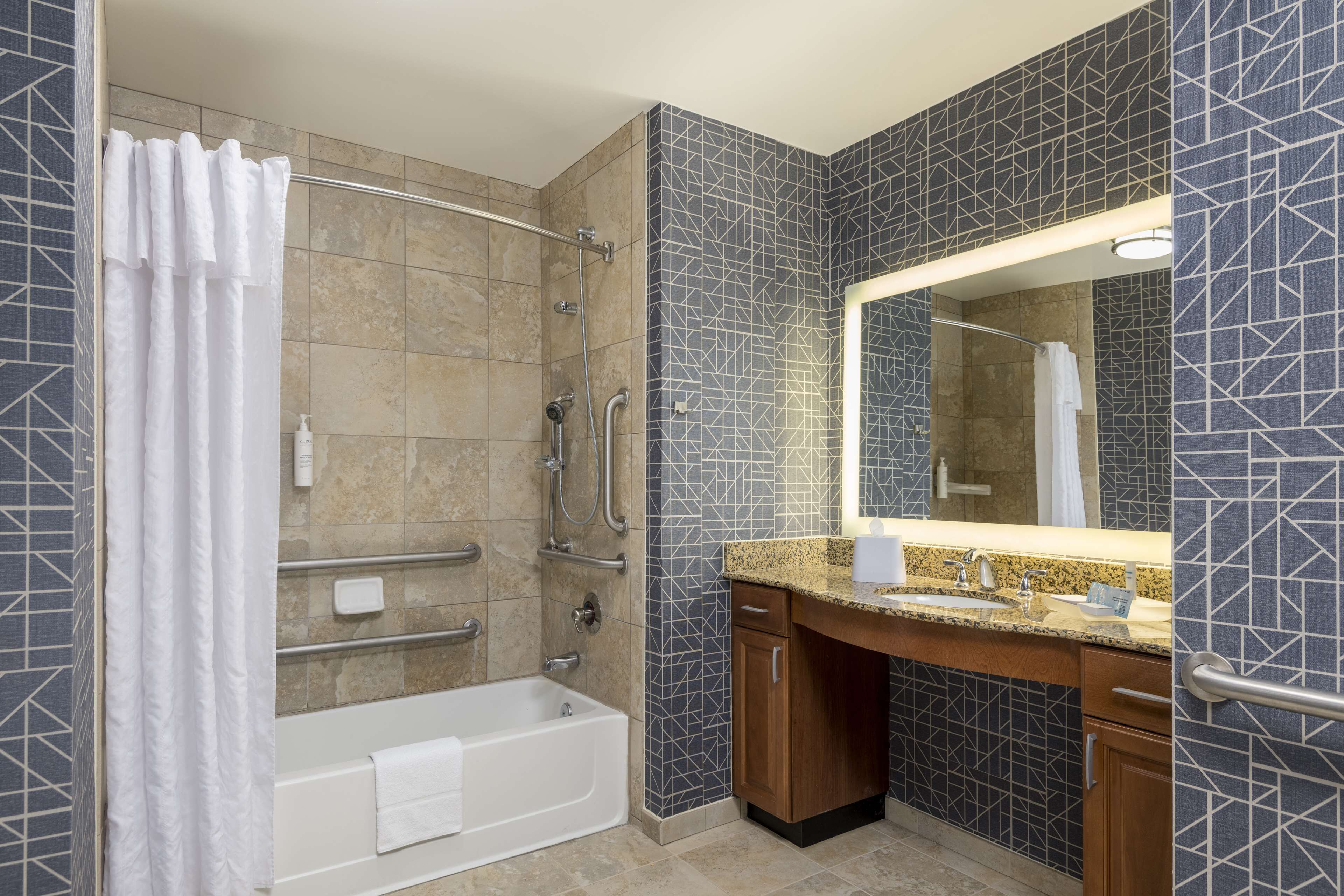 room, 1 king bed, accessible, non smoking | bathroom | rainfall showerhead, free toiletries, hair dryer, towels