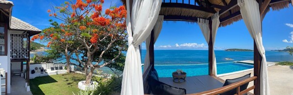 Luxury Villa, 5 Bedrooms, Ocean View, Sea Facing (Oceanfront Pool Villa with Kitchen) | Terrace/patio