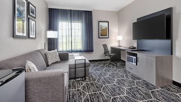 Premium bedding, desk, blackout curtains, iron/ironing board