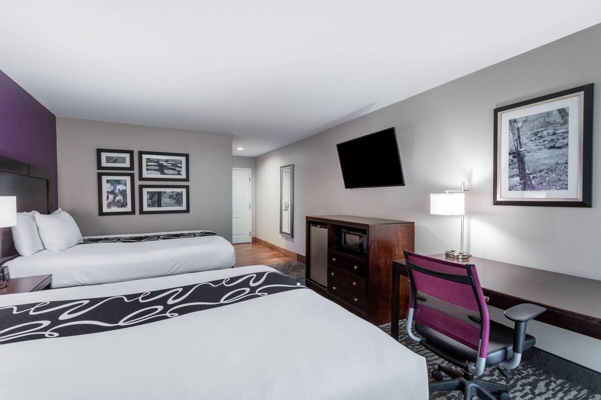 Room, 2 Queen Beds, Non Smoking | Premium bedding, in-room safe, desk, iron/ironing board