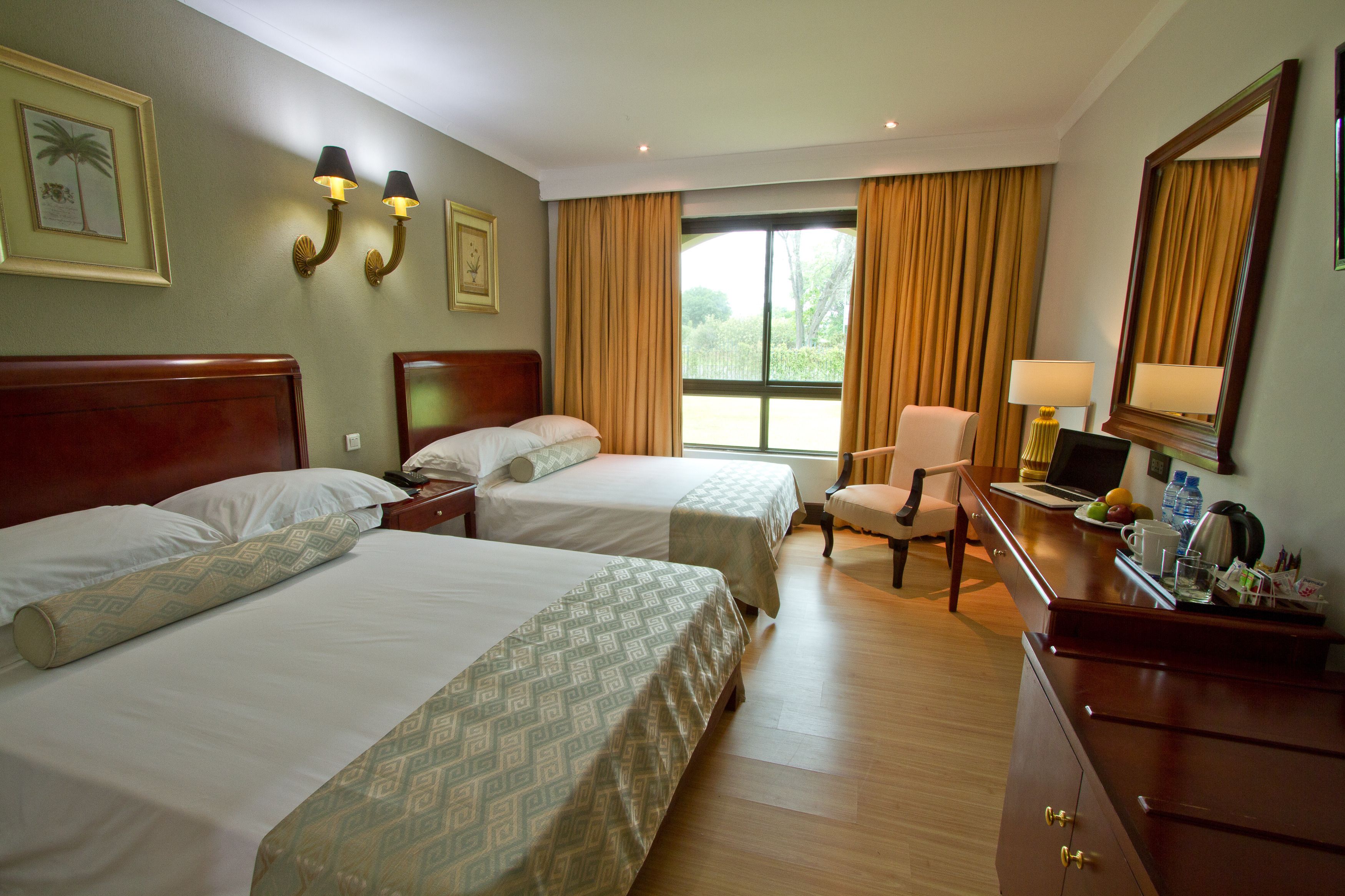 room, 2 queen beds, garden view | view from room