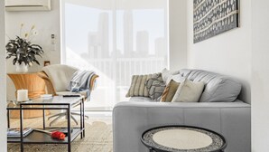 Deluxe Apartment, 2 Queen Beds, Canal View | Living area - The Emerald Surfers Paradise Apartments (Gold Coast)