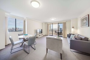 3 Bedroom Apartment | Living area | Flat-screen TV, DVD player