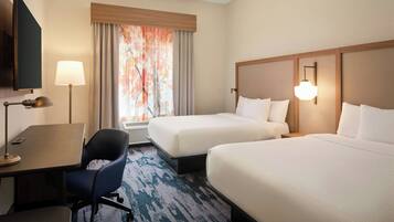 Room, 2 Queen Beds, Hearing Accessible | Premium bedding, Tempur-Pedic beds, desk, blackout curtains