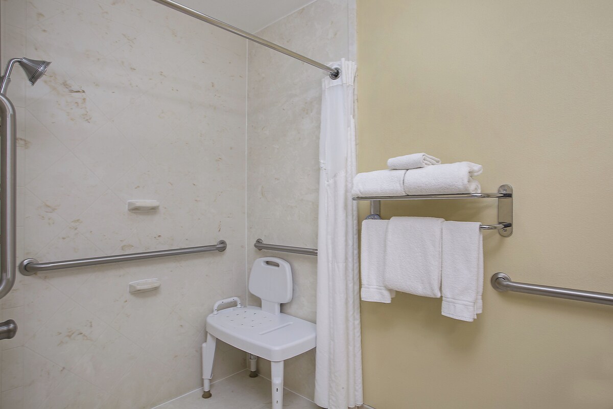 Standard Room, 1 King Bed, Accessible (Communications, Roll-In Shower) | Desk, laptop workspace, blackout curtains, iron/ironing board