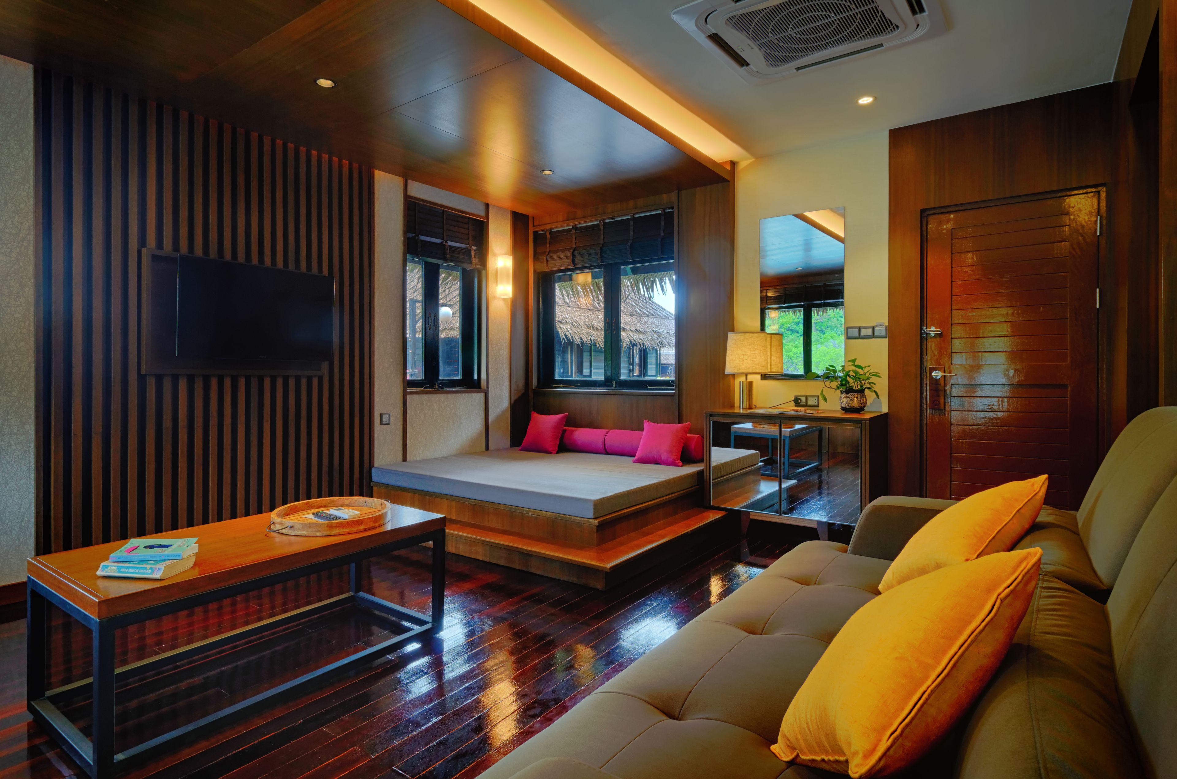 breeze villa | living room | 32-inch lcd tv with premium tv channels, tv, dvd player
