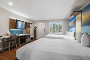 經濟單人房, 2 張標準雙人床 | 埃及棉床單、高級寢具、特厚豪華床墊、書桌