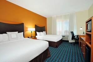 Premium bedding, pillow-top beds, desk, blackout curtains