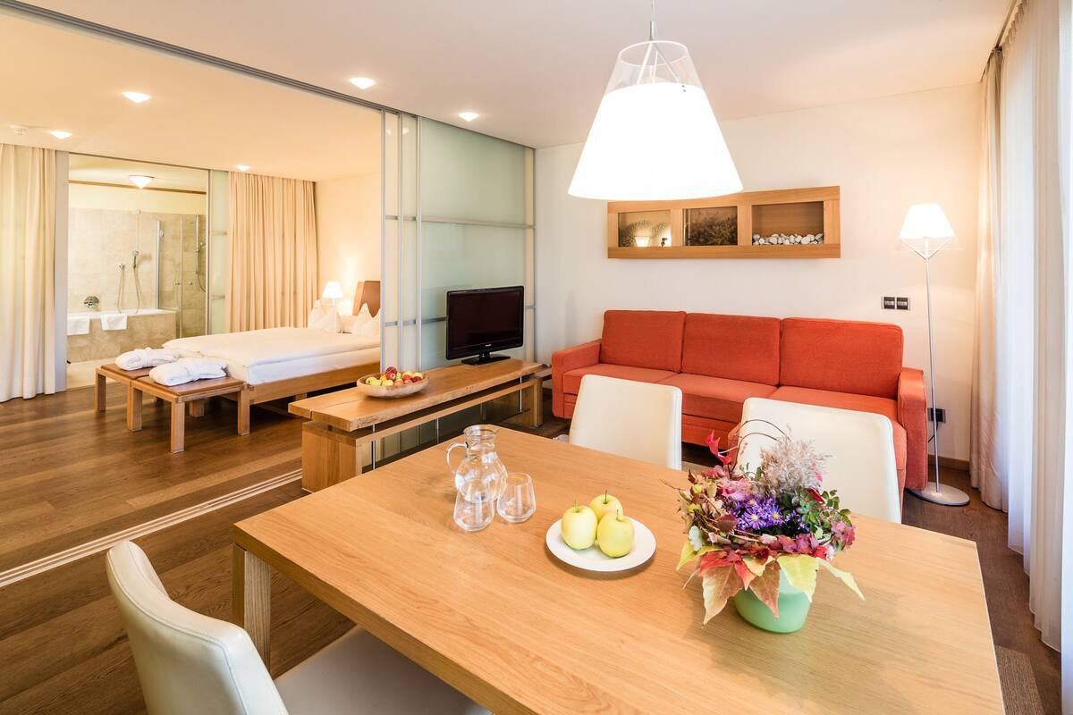 Suite Deluxe | Edredones de plumas, caja fuerte, cortinas opacas
