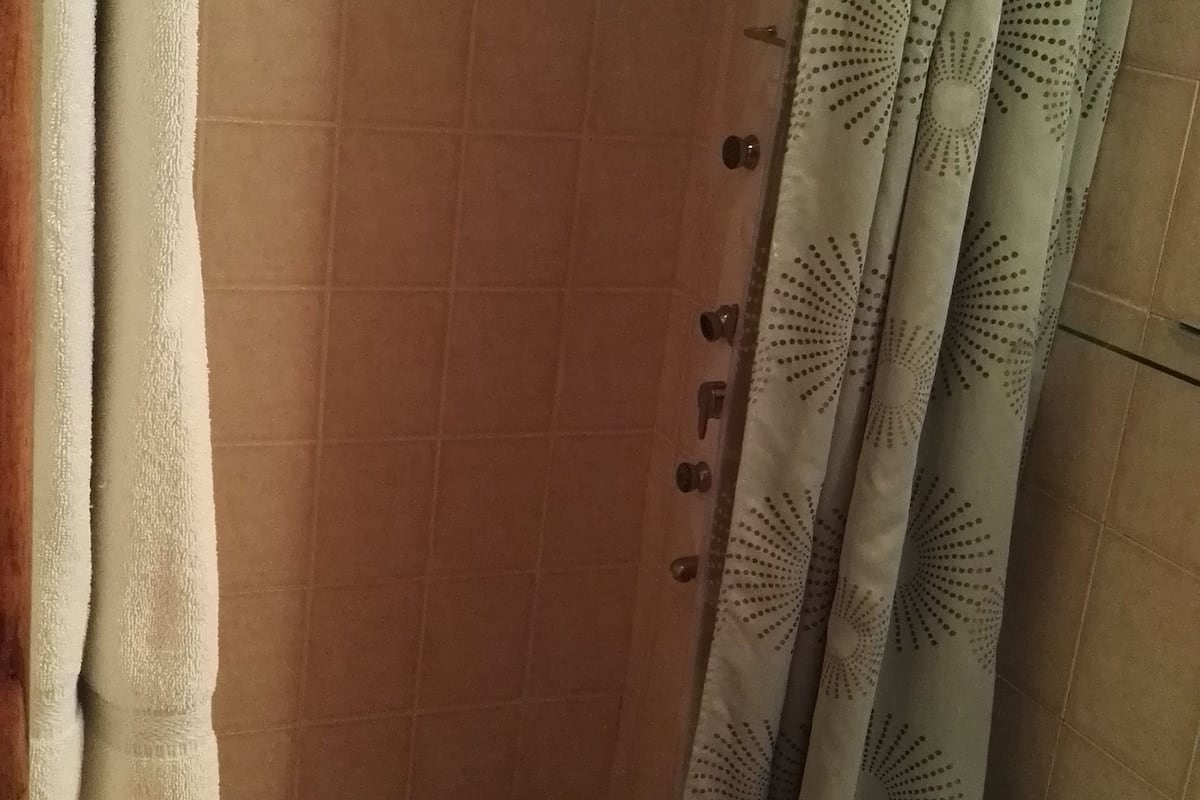 free toiletries, hair dryer, towels