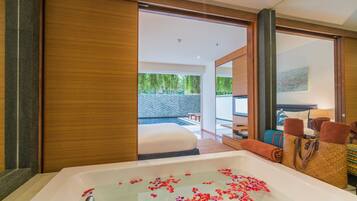 Two Bedroom Pool Residence | Bathroom | Bathrobes, bidet, towels, shampoo