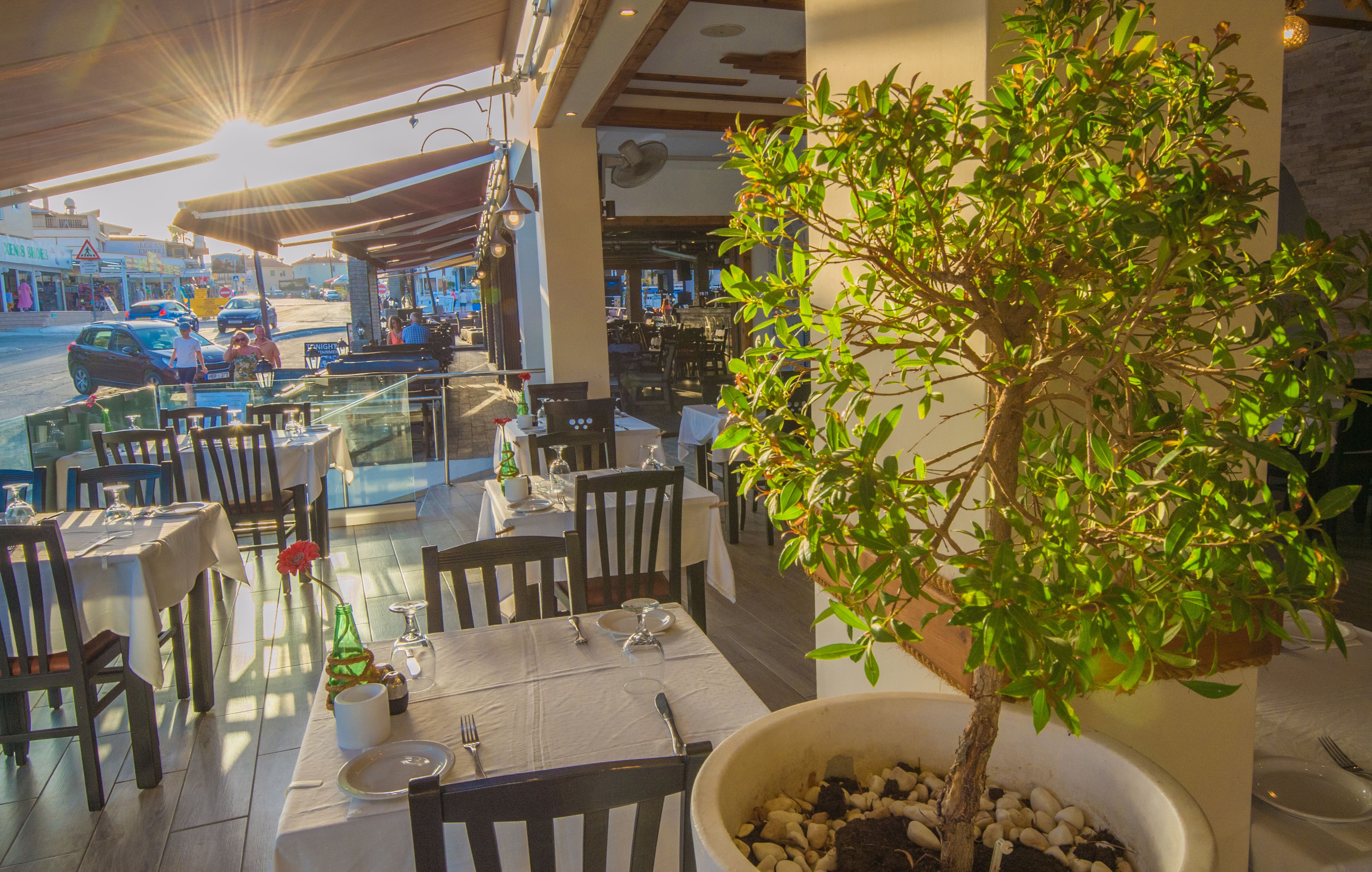 Serveert ontbijt, lunch, diner, internationale gerechten 