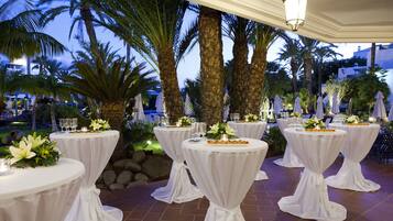 Outdoor banquet area
