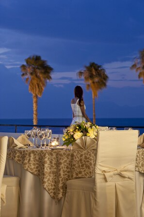 Outdoor banquet area