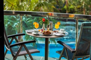 Superior Double Room, 1 Bedroom, Balcony, Pool View | Balcony - MUR Hotel Faro Jandía (Pajara)