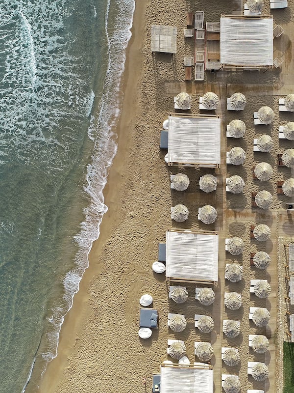 Private beach, sun-loungers, beach umbrellas, beach towels