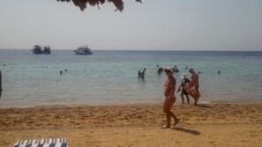 Navette gratuite vers la plage, chaises longues, parasols