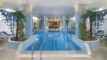 Indoor pool, 2 outdoor pools, open 8:30 AM to 6:30 PM, pool umbrellas