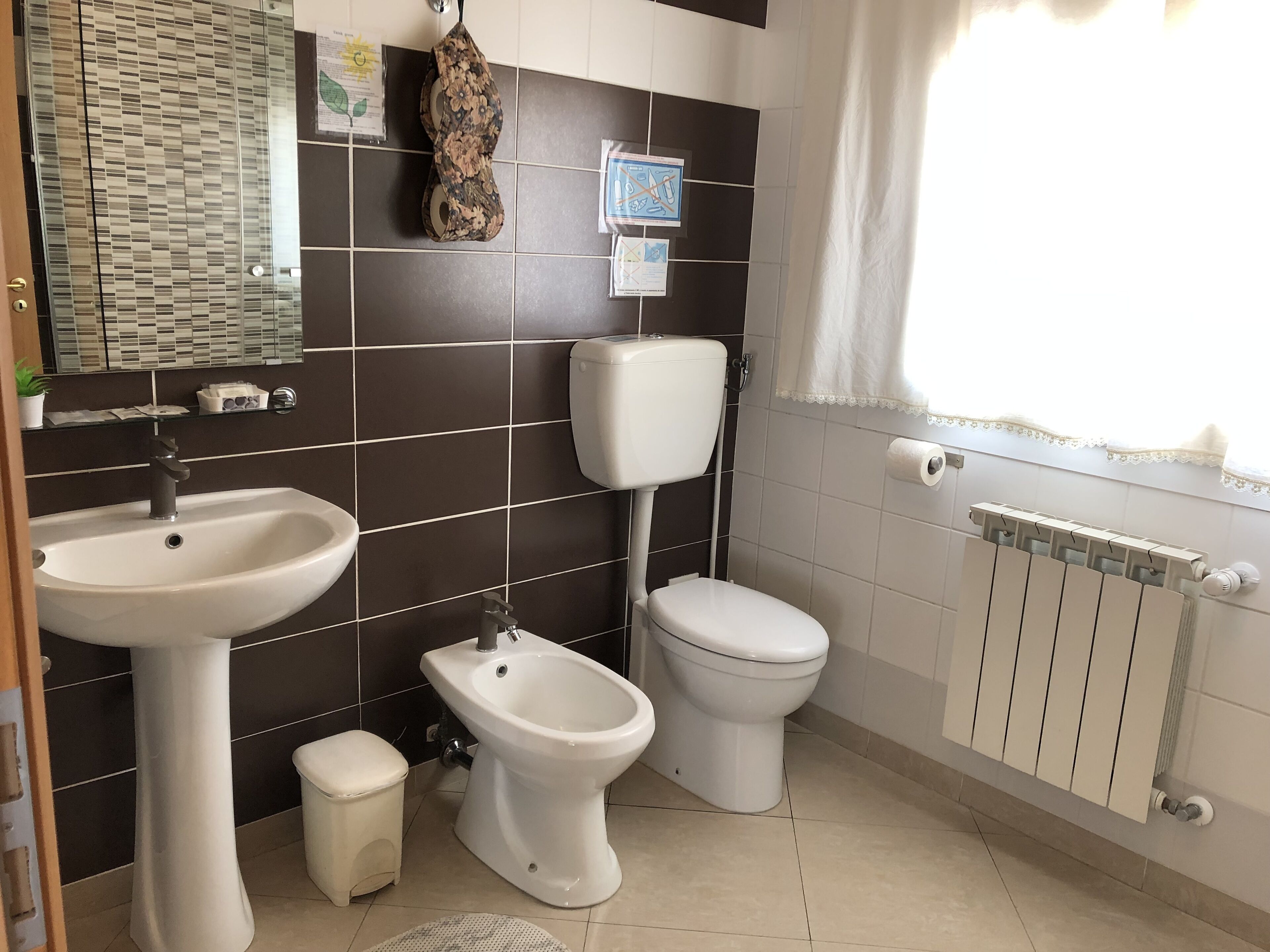 shower, free toiletries, hair dryer, bidet