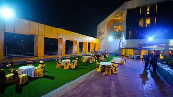 Outdoor banquet area