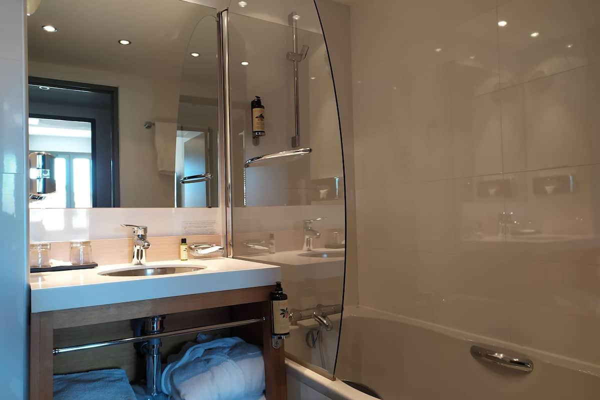 suite, 1 queen bed with sofa bed | bathroom | free toiletries, hair dryer, bathrobes, slippers