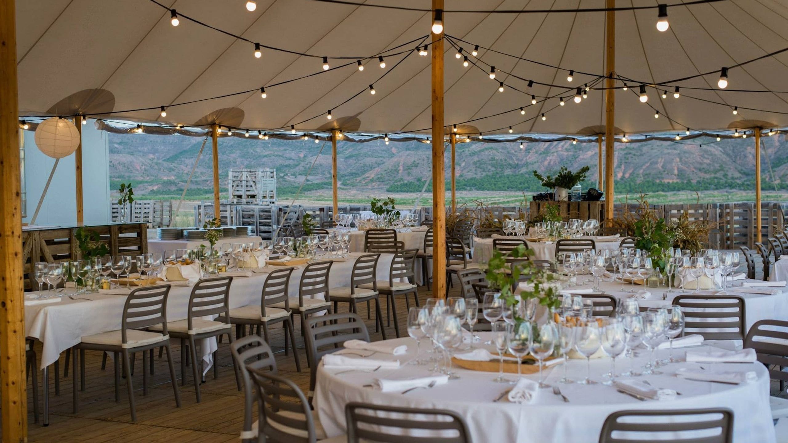 outdoor banquet area
