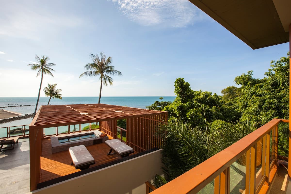 Villa, 2 chambres, piscine privée, en front de plage | Vue de la chambre