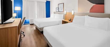 1 bedroom, premium bedding, pillowtop beds, desk