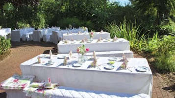 Outdoor banquet area