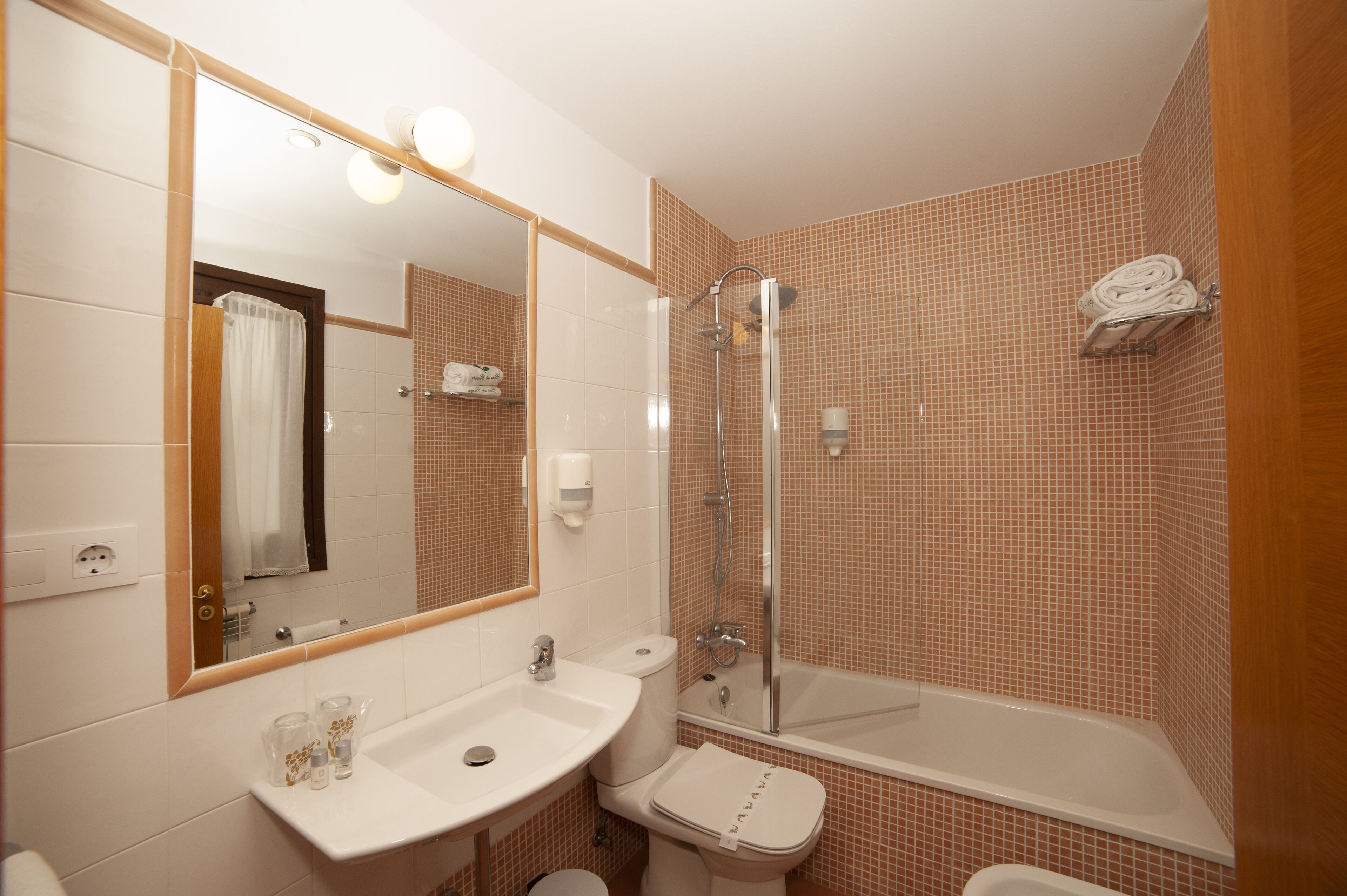 standard double room | bathroom | hair dryer, towels