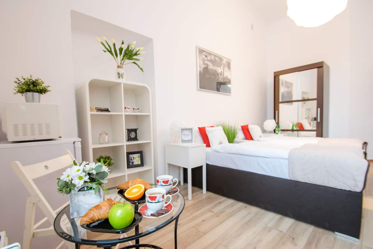 Iron/ironing board, cots/infant beds, rollaway beds, free WiFi