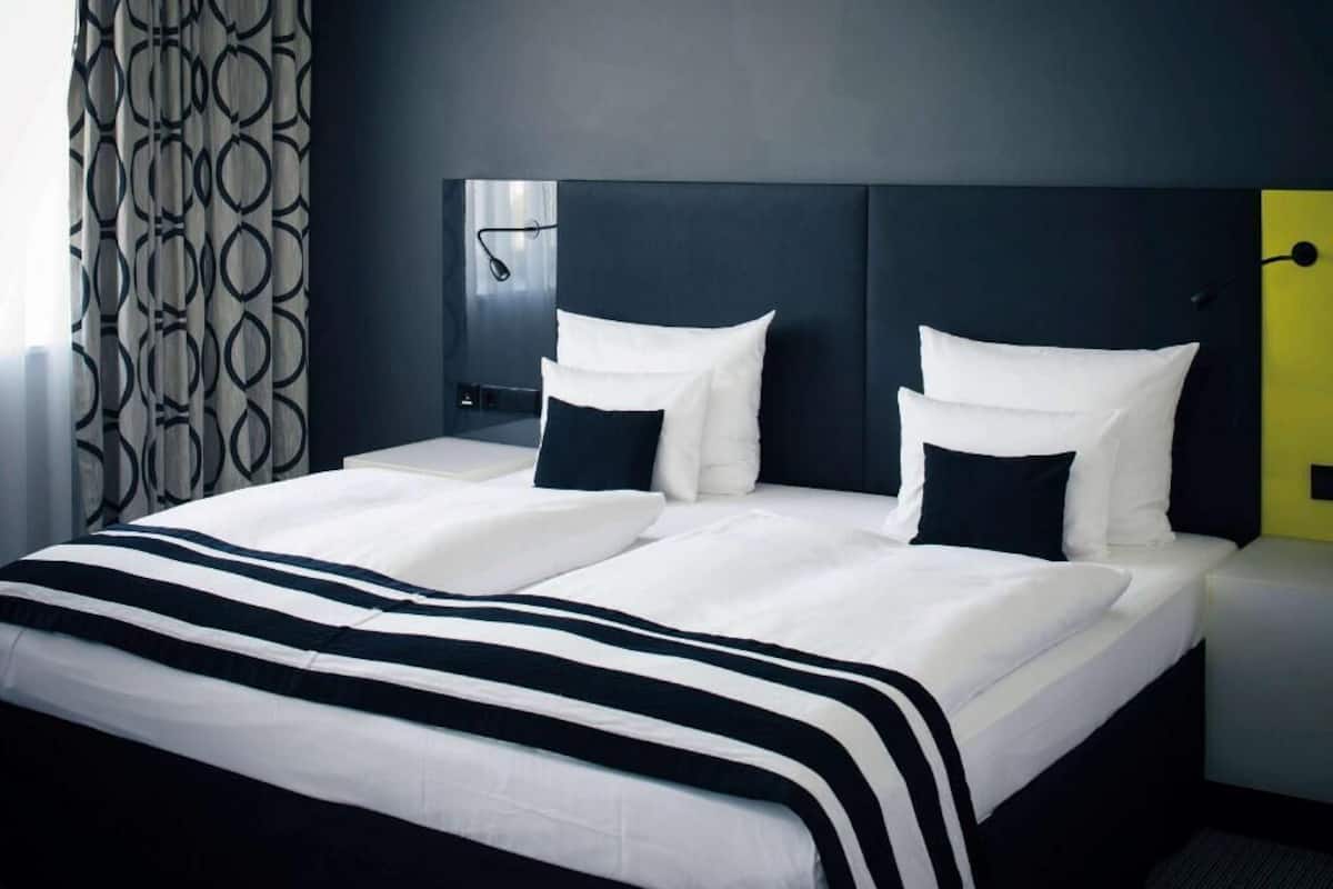 In-room safe, desk, laptop workspace, blackout curtains