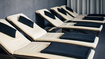 Sauna, hot tub, aromatherapy, facials, manicures and pedicures, massages